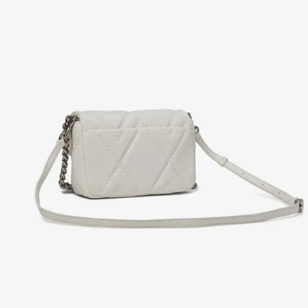 NWT! New Marc Jacobs J Marc Shoulder Bag -Quilted Lambskin leather -Cotton White